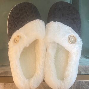 Cozy Gray and White Slippers
